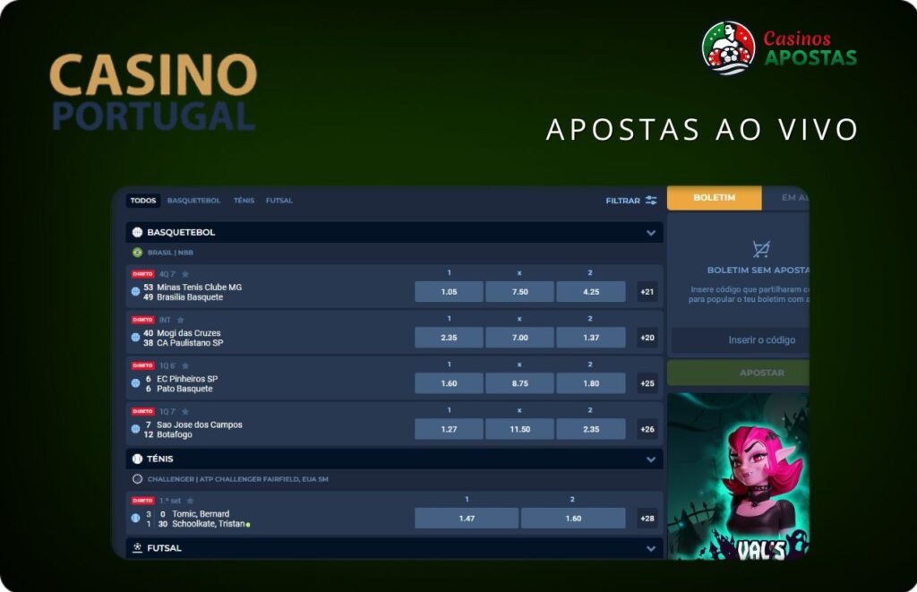 CasinoPortugal Live Betting