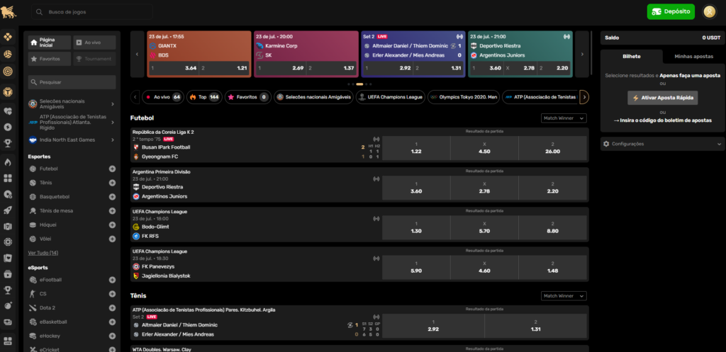 Apostas desportivas na Fairspin