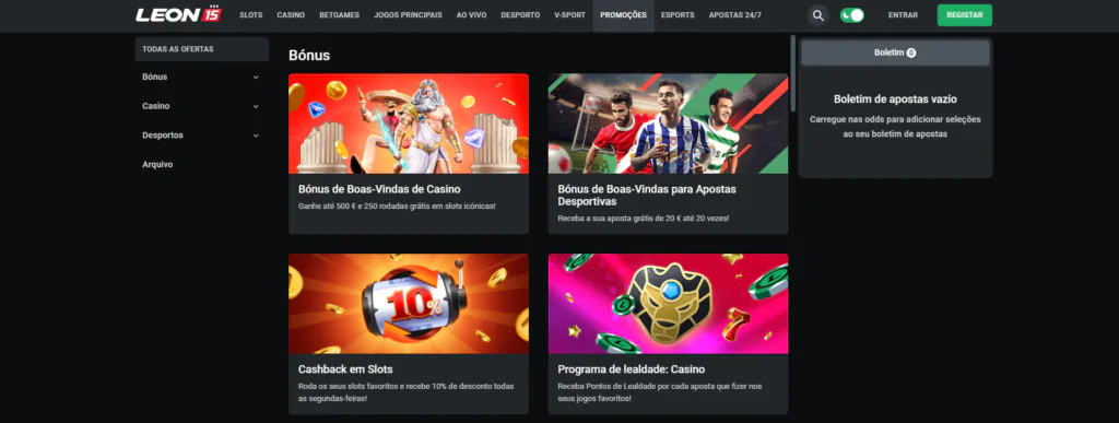 LEON Casino Bónus e Promoções