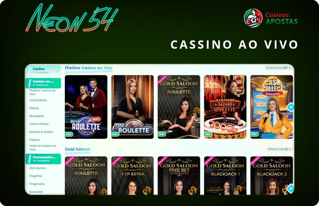 Cassino ao vivo Neon54