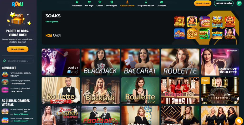 Casinos ao Vivo no ROKU