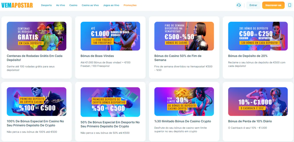 Promoções e Bónus no Casino VemApostar