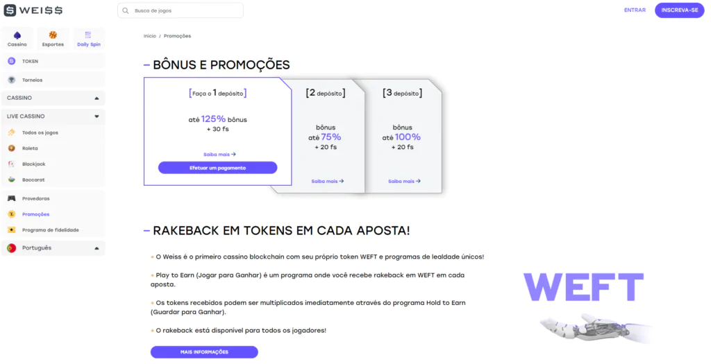 Promoções e Bónus no Casino WEISS