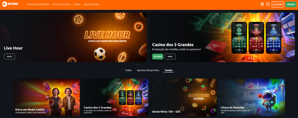 Bónus e promoções no casino Betano