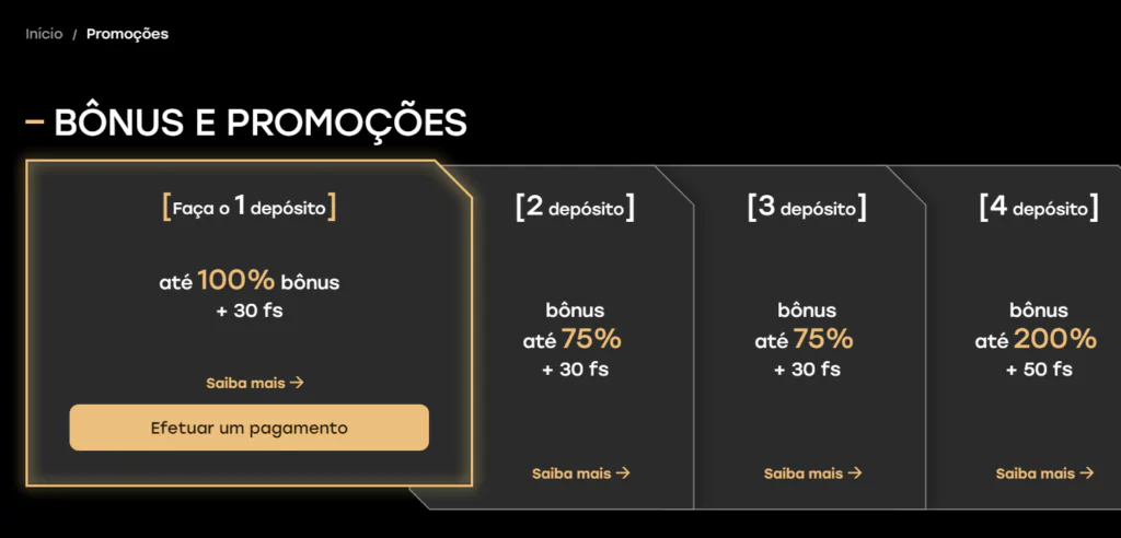 Bónus e promoções no casino Fairspin