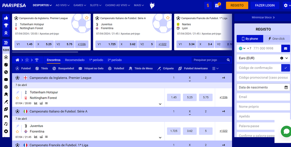 Apostas desportivas na Paripesa