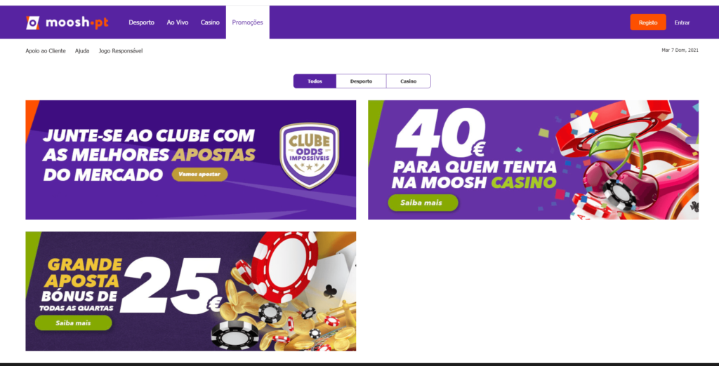 Bónus e promoções da Moosh