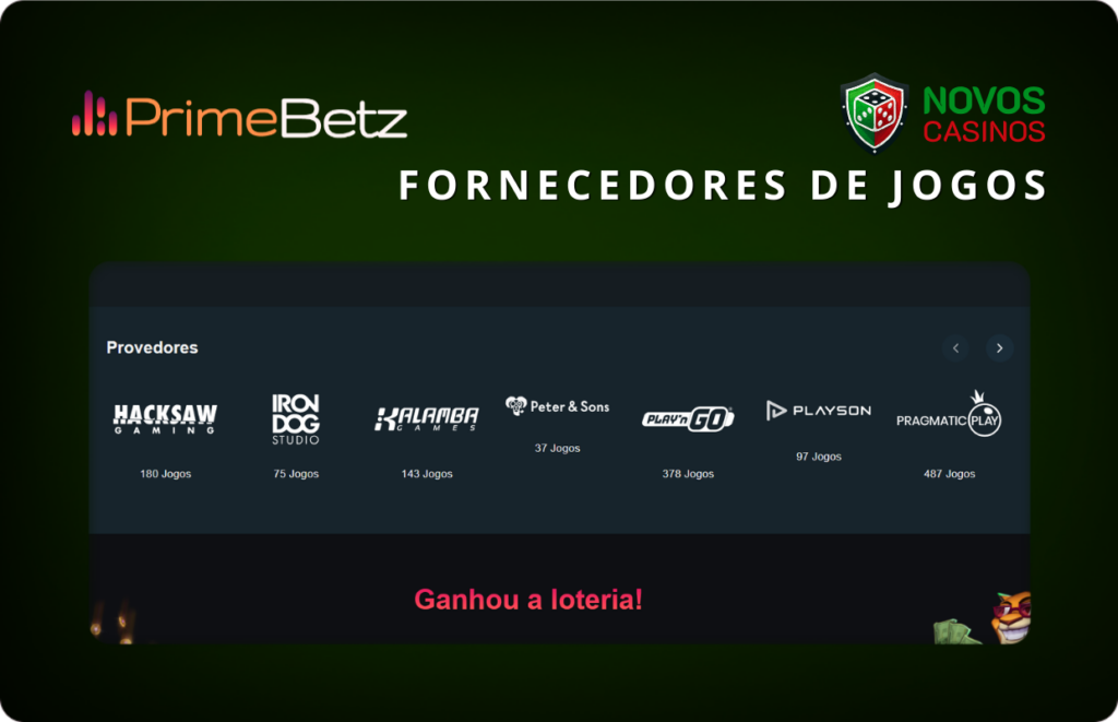 Fornecedores de jogos no PrimeBetz