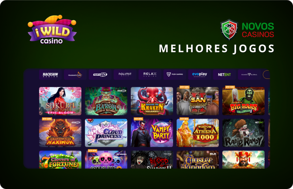 Melhores jogos do iWild Casino.