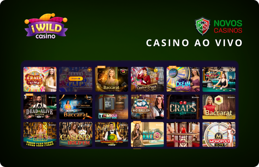 Casino ao vivo no iWild Casino.