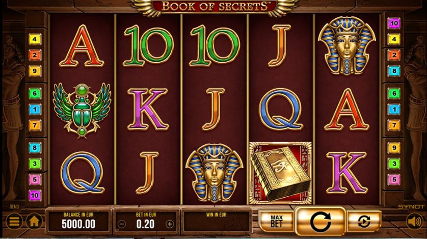 Análise da slot machine Book of Secrets da SYNOT